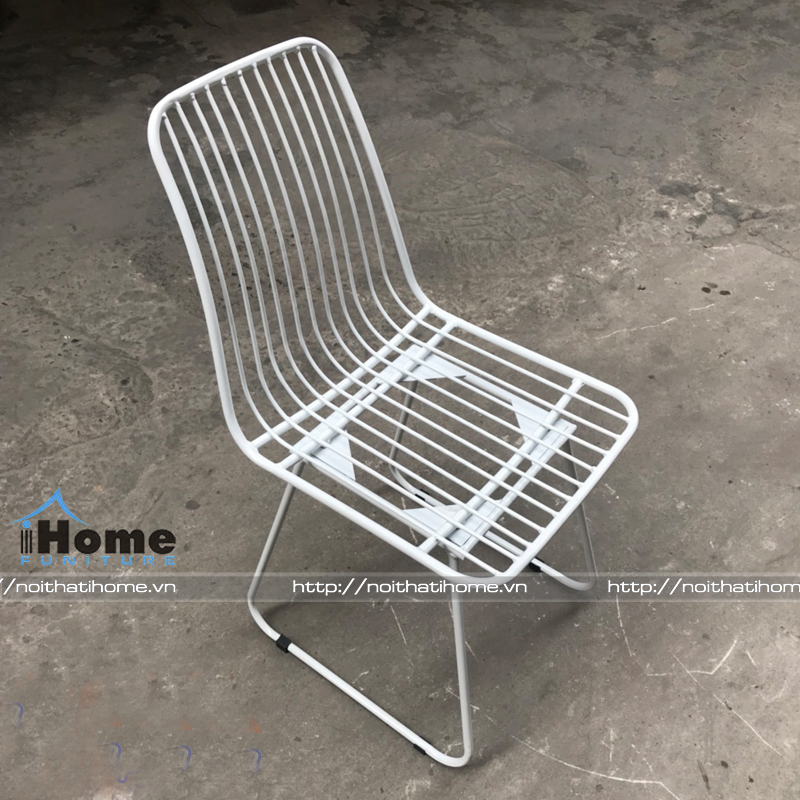 Ghế sắt sơn tĩnh điện màu trắng 